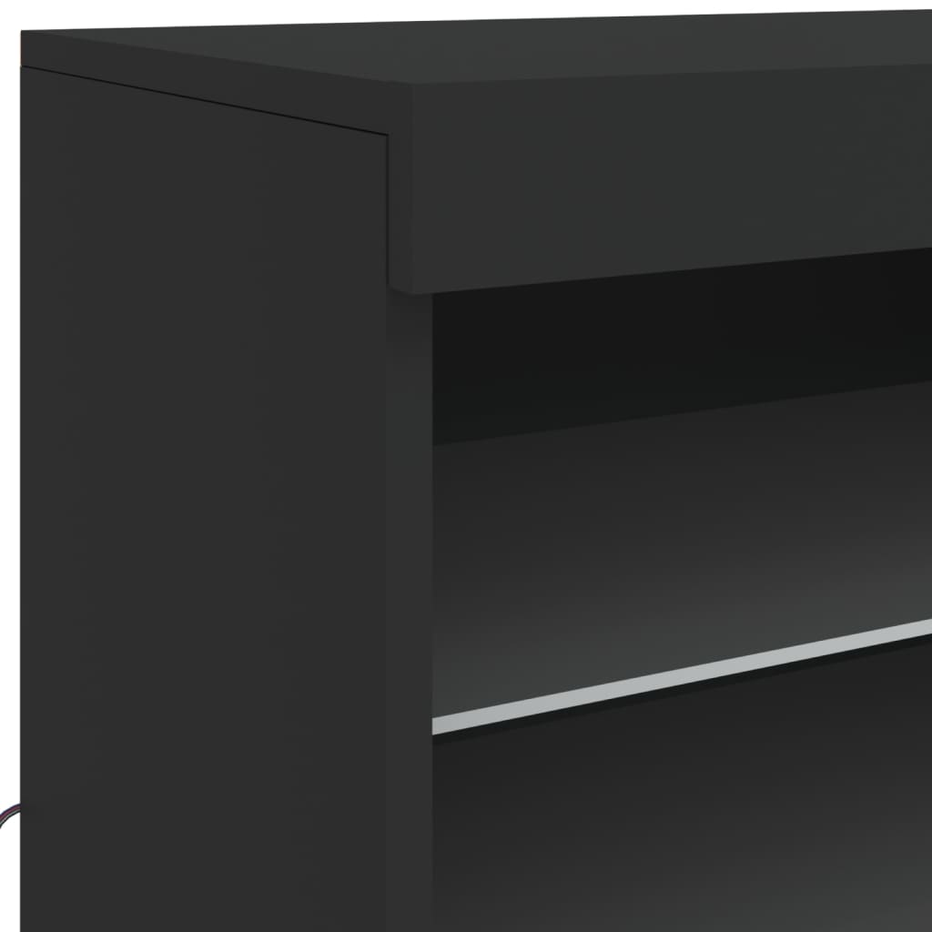 Buffet avec lumières LED noir 60,5x37x67 cm - Buffets & bahuts