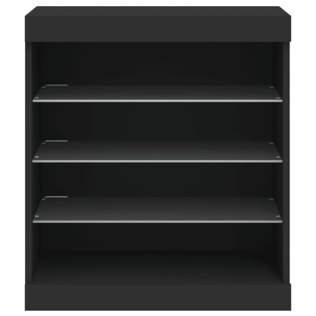 Buffet avec lumières LED noir 60,5x37x67 cm - Buffets & bahuts