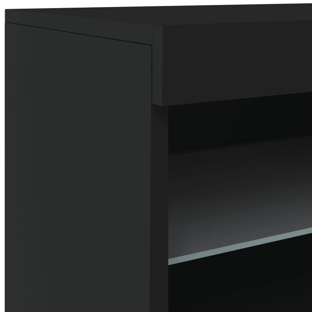 Buffet avec lumières LED noir 60x37x67 cm - Buffets & bahuts