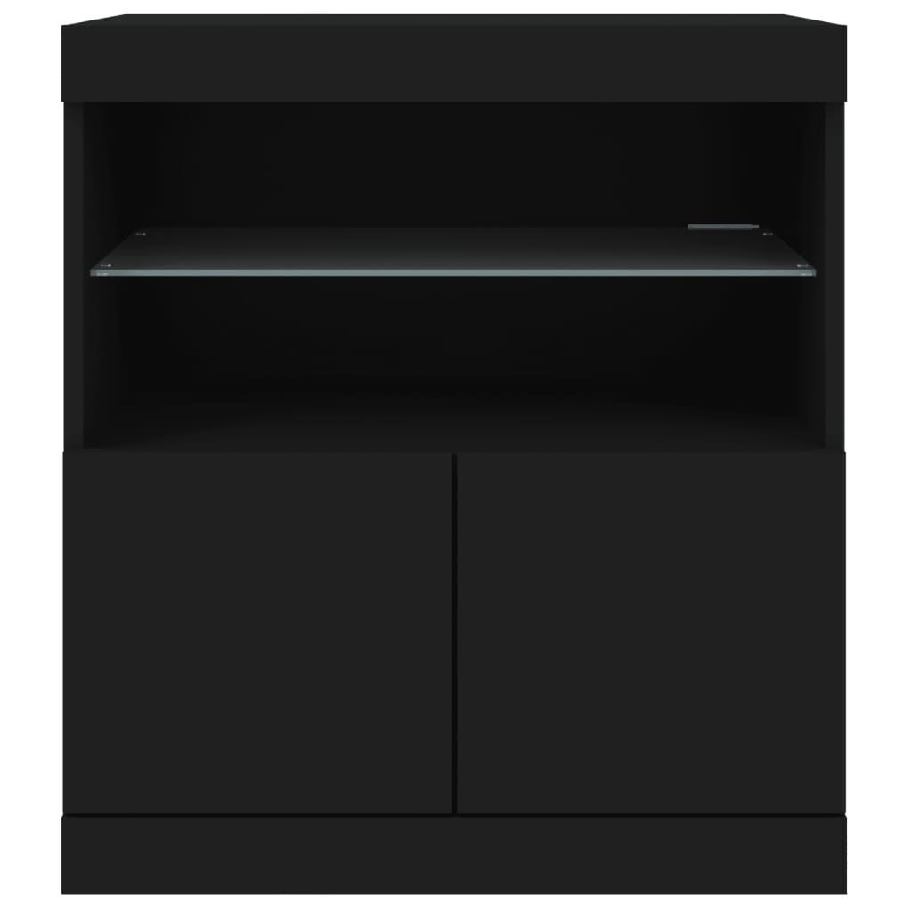 Buffet avec lumières LED noir 60x37x67 cm - Buffets & bahuts