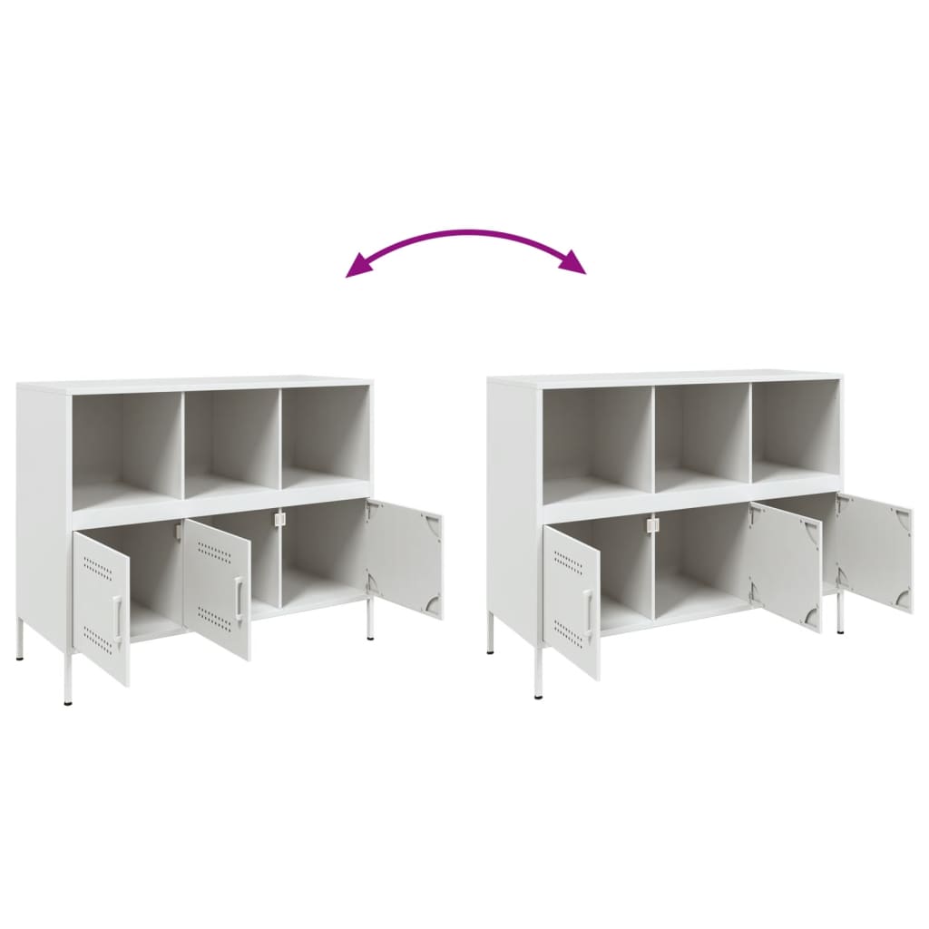 Buffet blanc 100,5x39x79 cm acier - Buffets & bahuts