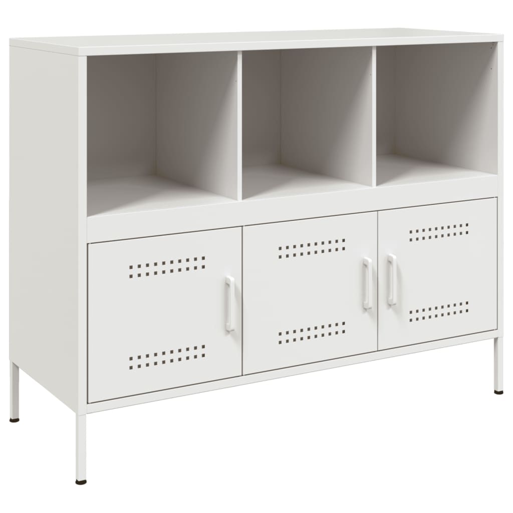 Buffet blanc 100,5x39x79 cm acier - Buffets & bahuts