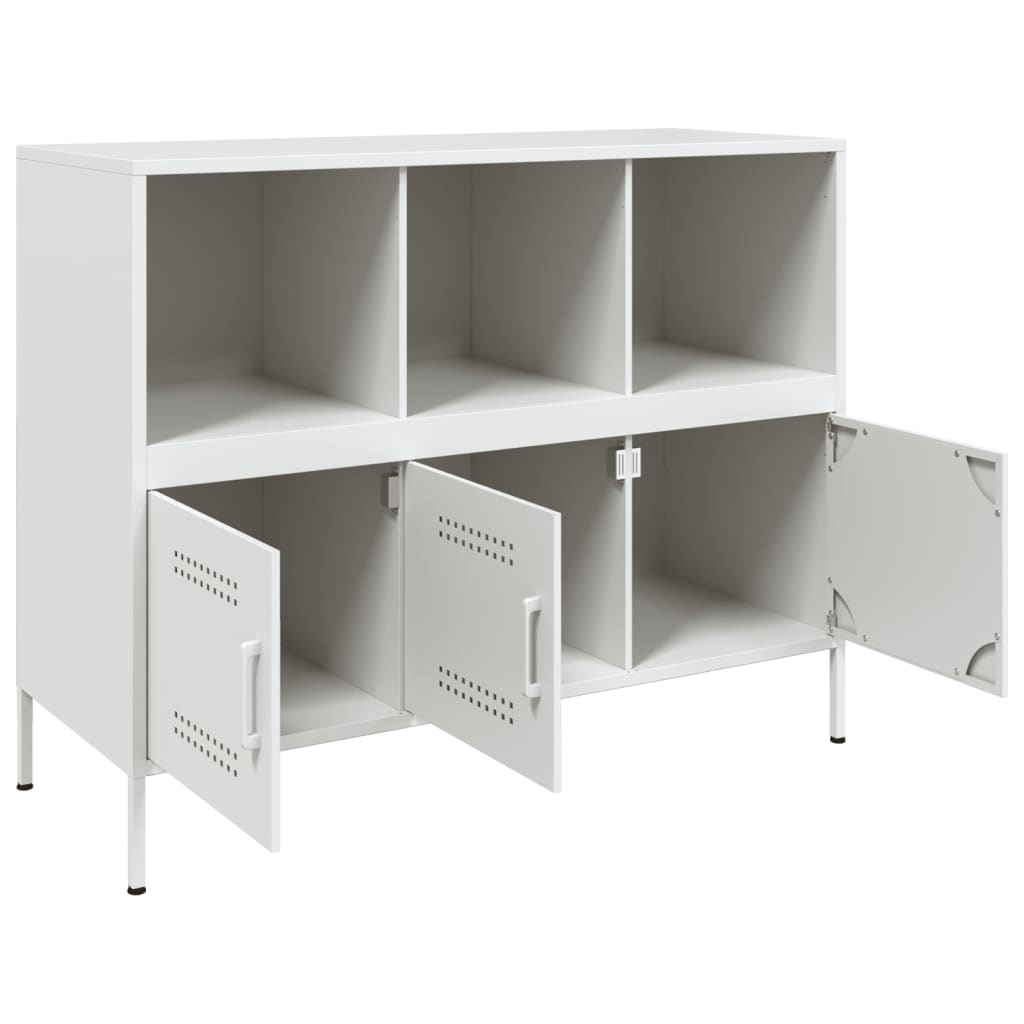 Buffet blanc 100,5x39x79 cm acier - Buffets & bahuts