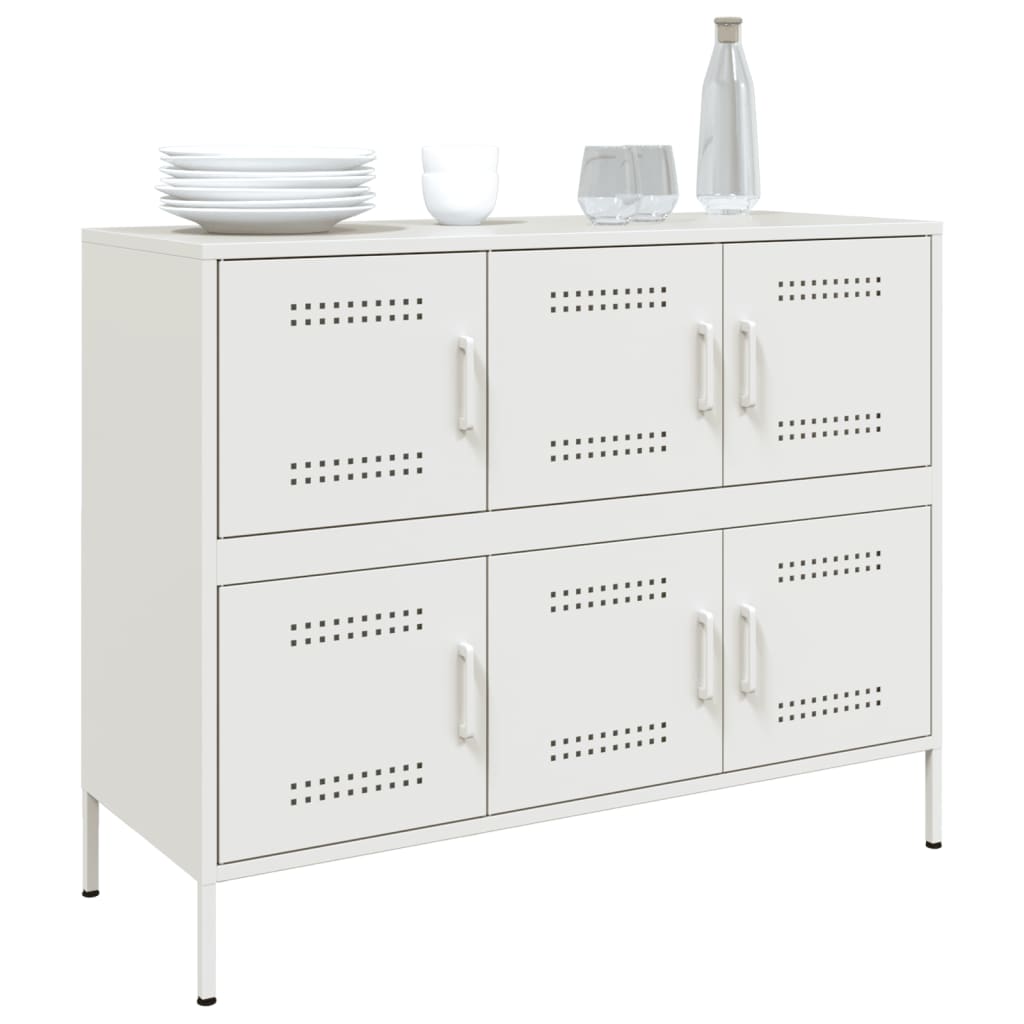 Buffet blanc 100,5x39x79 cm acier - Buffets & bahuts