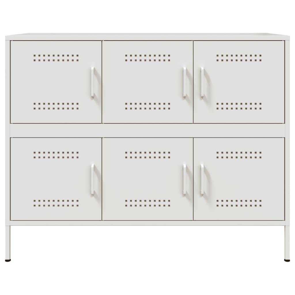 Buffet blanc 100,5x39x79 cm acier - Buffets & bahuts