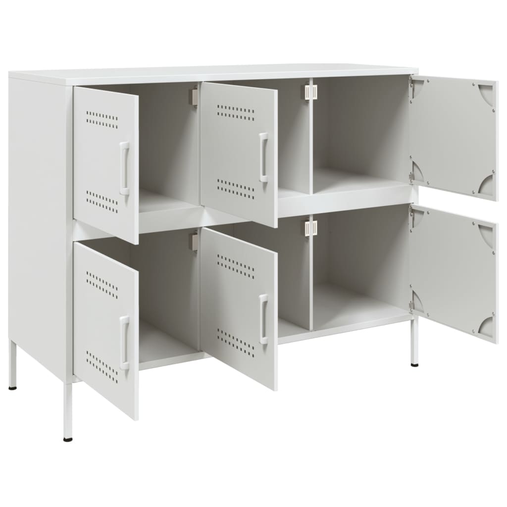 Buffet blanc 100,5x39x79 cm acier - Buffets & bahuts