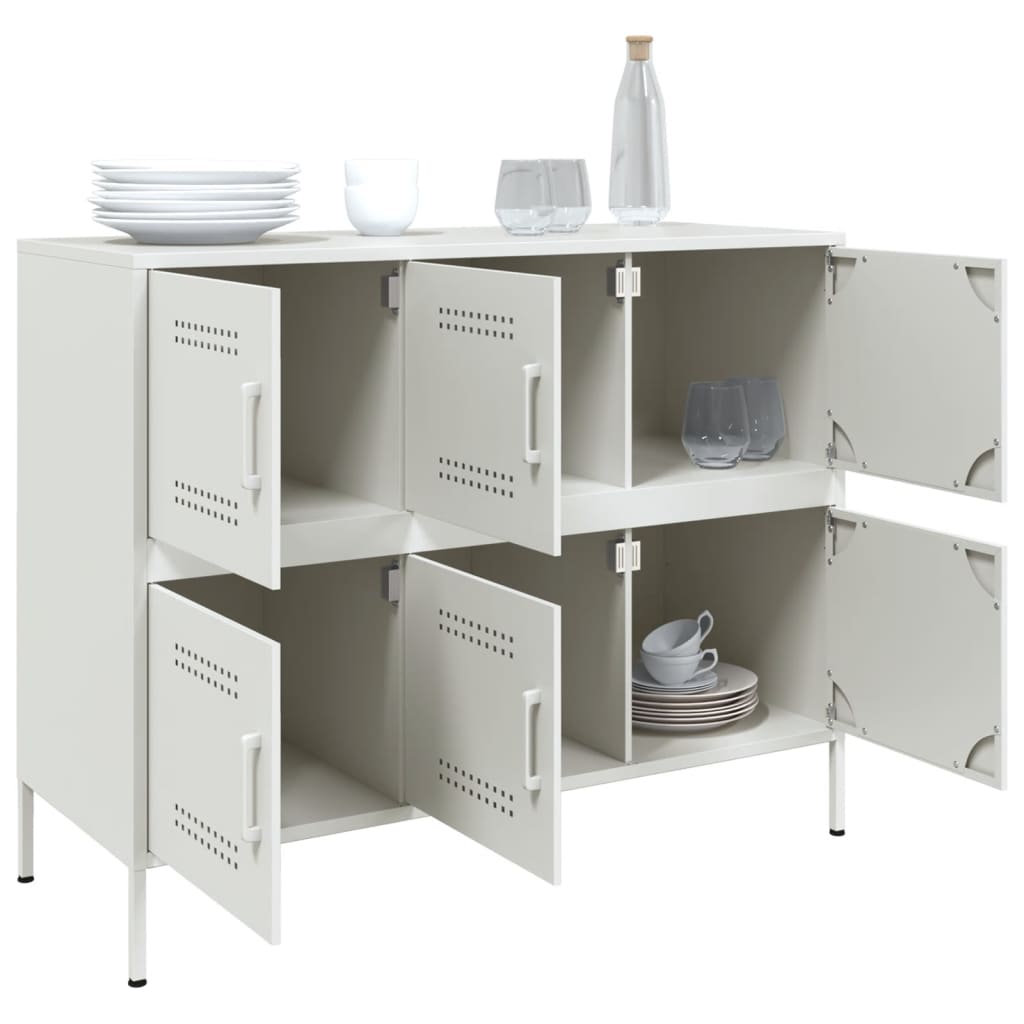 Buffet blanc 100,5x39x79 cm acier - Buffets & bahuts