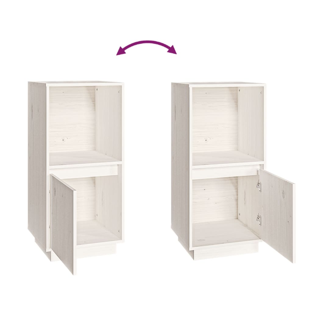 Buffet blanc 38x35x80 cm bois massif de pin - Buffets & bahuts