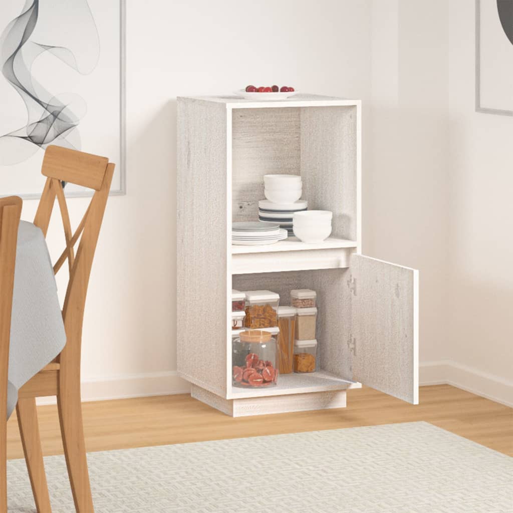 Buffet blanc 38x35x80 cm bois massif de pin - Buffets & bahuts