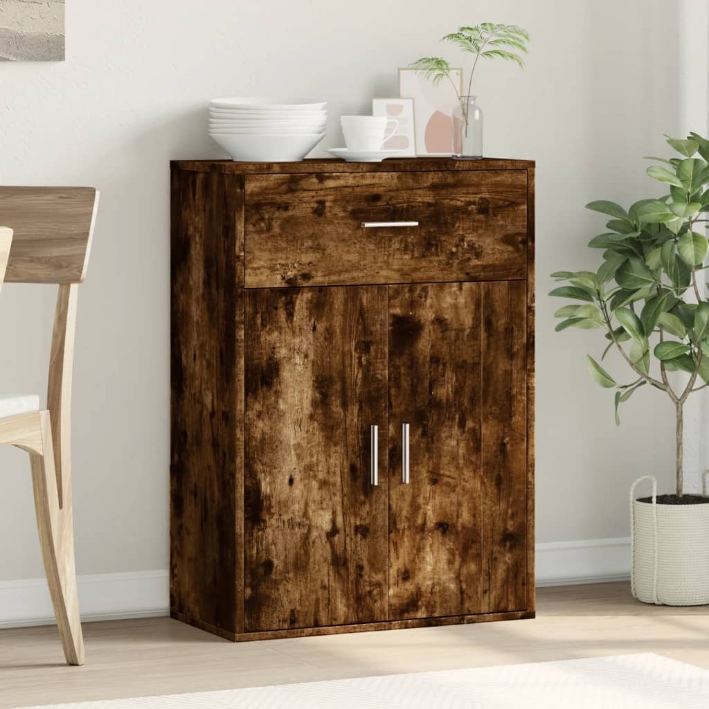 Buffet chêne fumé 60x30x84 cm bois d’ingénierie - Buffets & bahuts