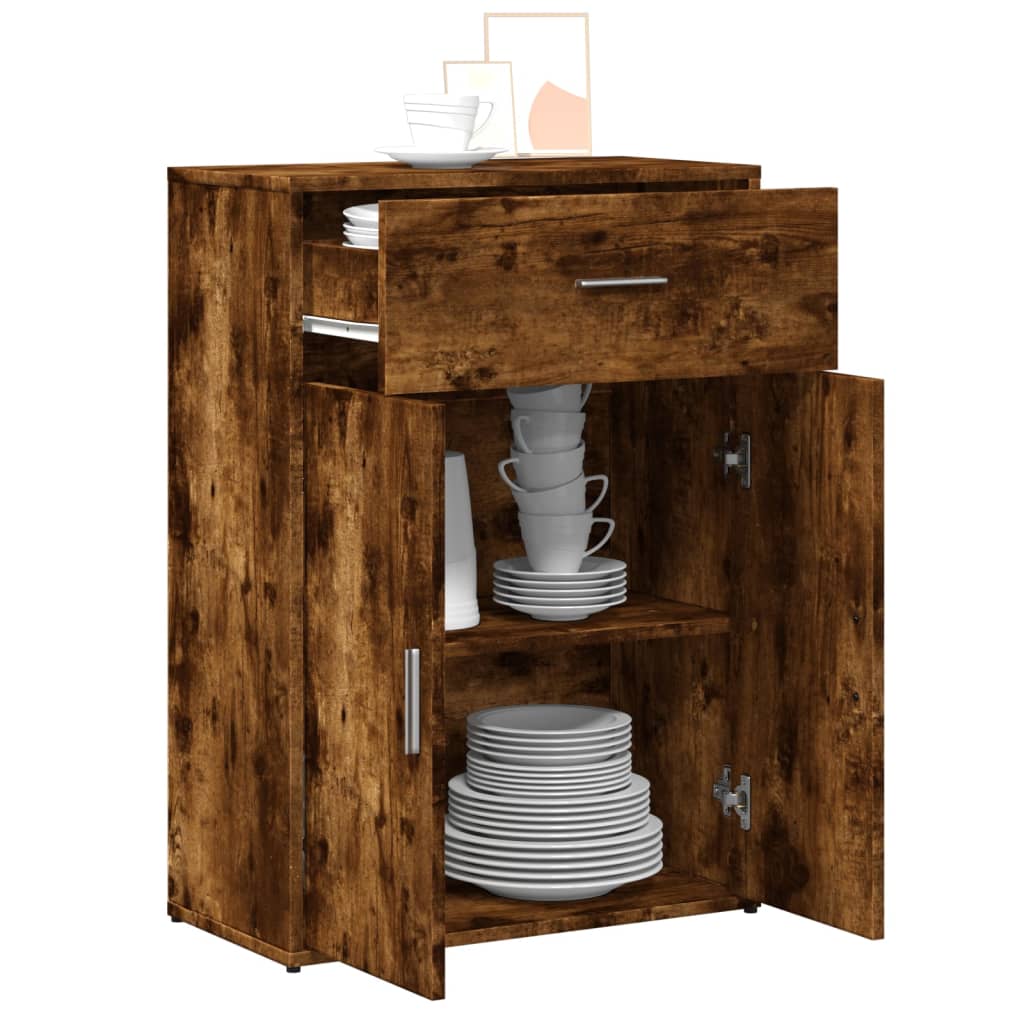 Buffet chêne fumé 60x30x84 cm bois d’ingénierie - Buffets & bahuts