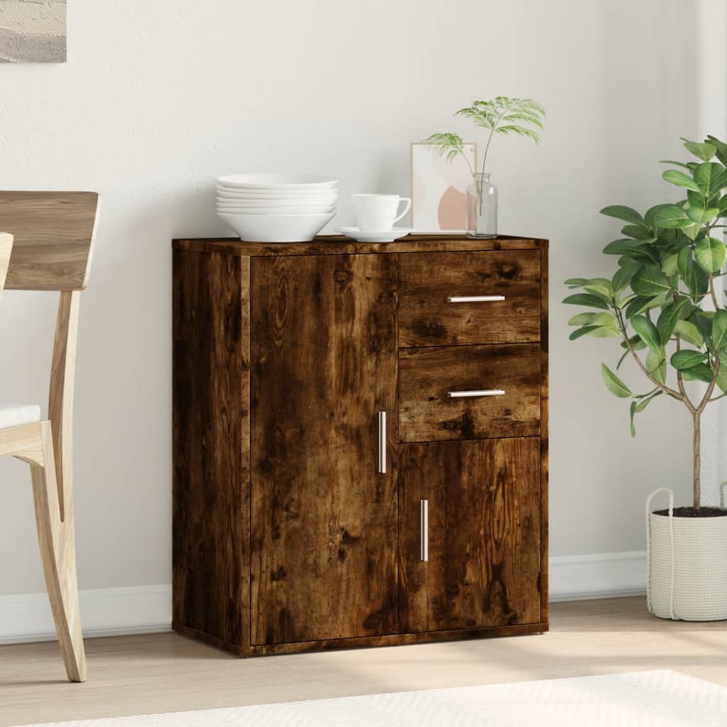 Buffet chêne fumé 60x31x70 cm bois d’ingénierie - Buffets & bahuts