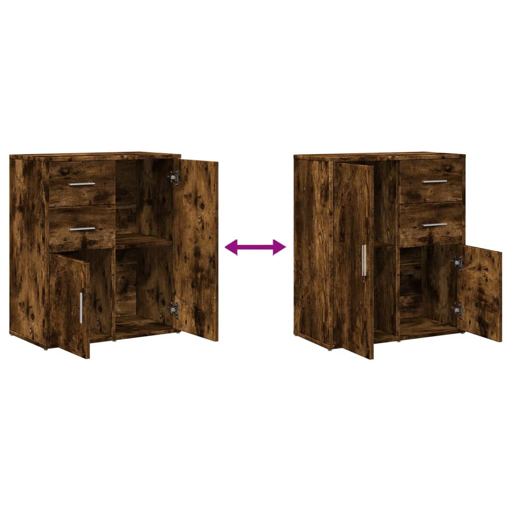 Buffet chêne fumé 60x31x70 cm bois d’ingénierie - Buffets & bahuts