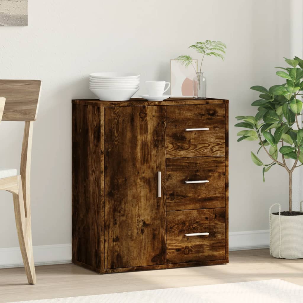 Buffet chêne fumé 60x31x70 cm bois d’ingénierie - Buffets & bahuts