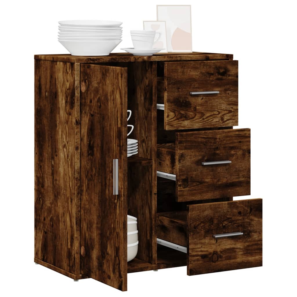 Buffet chêne fumé 60x31x70 cm bois d’ingénierie - Buffets & bahuts