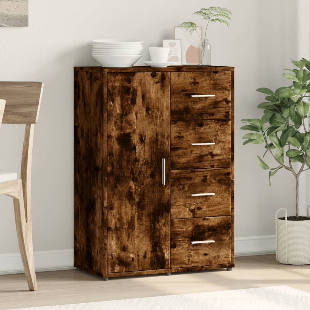 Buffet chêne fumé 60x31x84 cm bois d’ingénierie - Buffets & bahuts