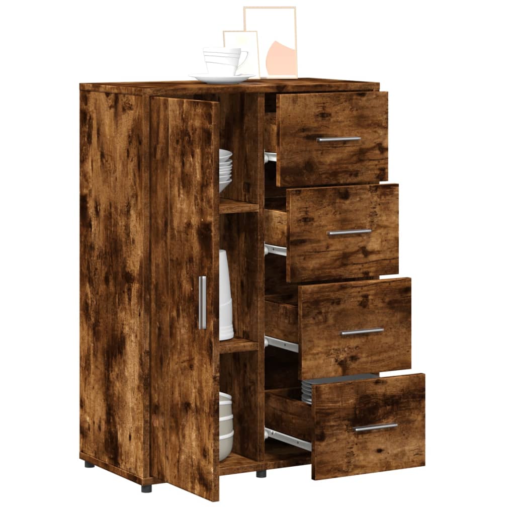 Buffet chêne fumé 60x31x84 cm bois d’ingénierie - Buffets & bahuts
