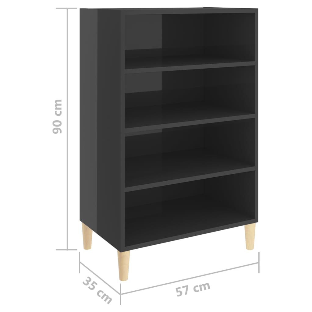 Buffet gris brillant 57x35x90 cm bois d’ingénierie - Buffets & bahuts