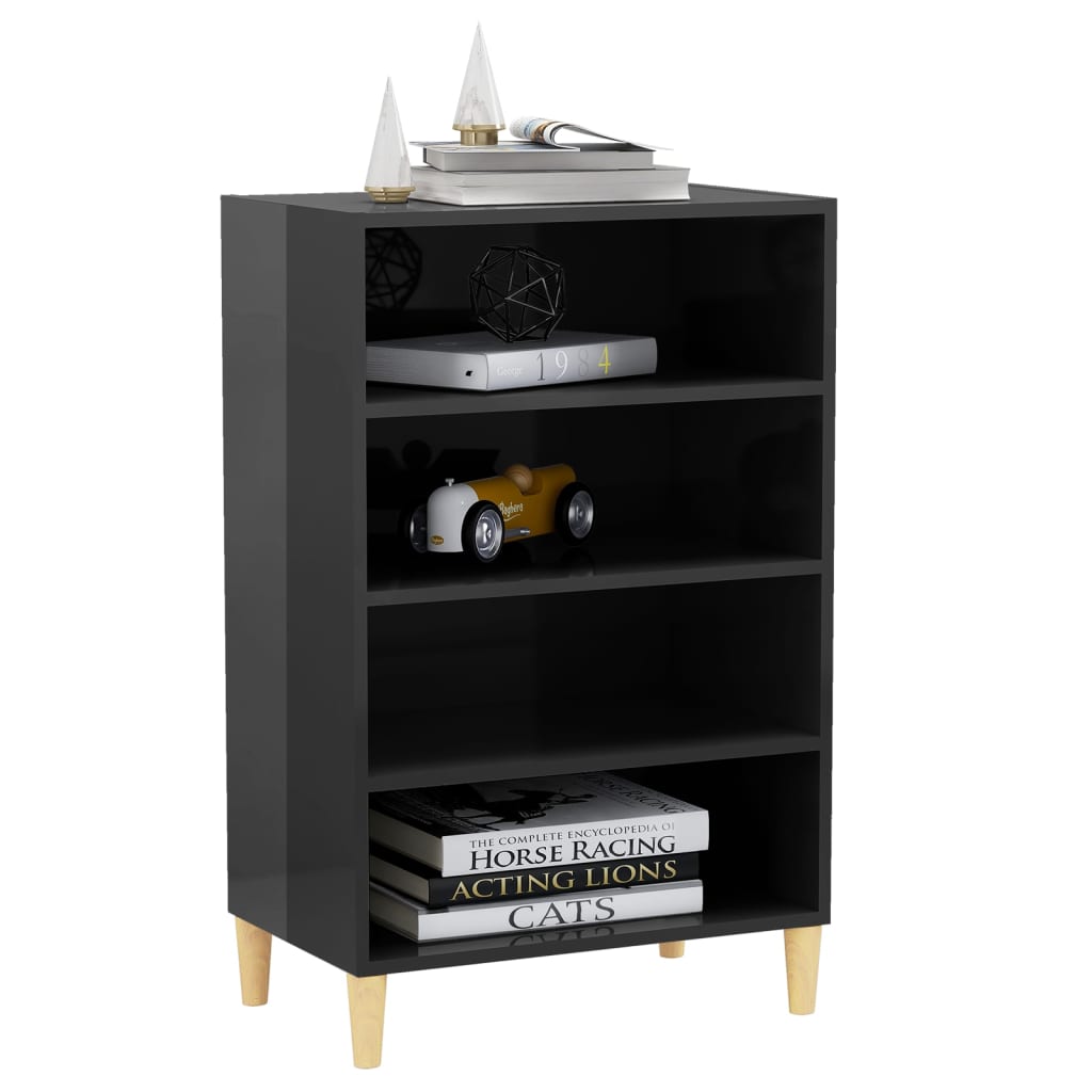 Buffet gris brillant 57x35x90 cm bois d’ingénierie - Buffets & bahuts