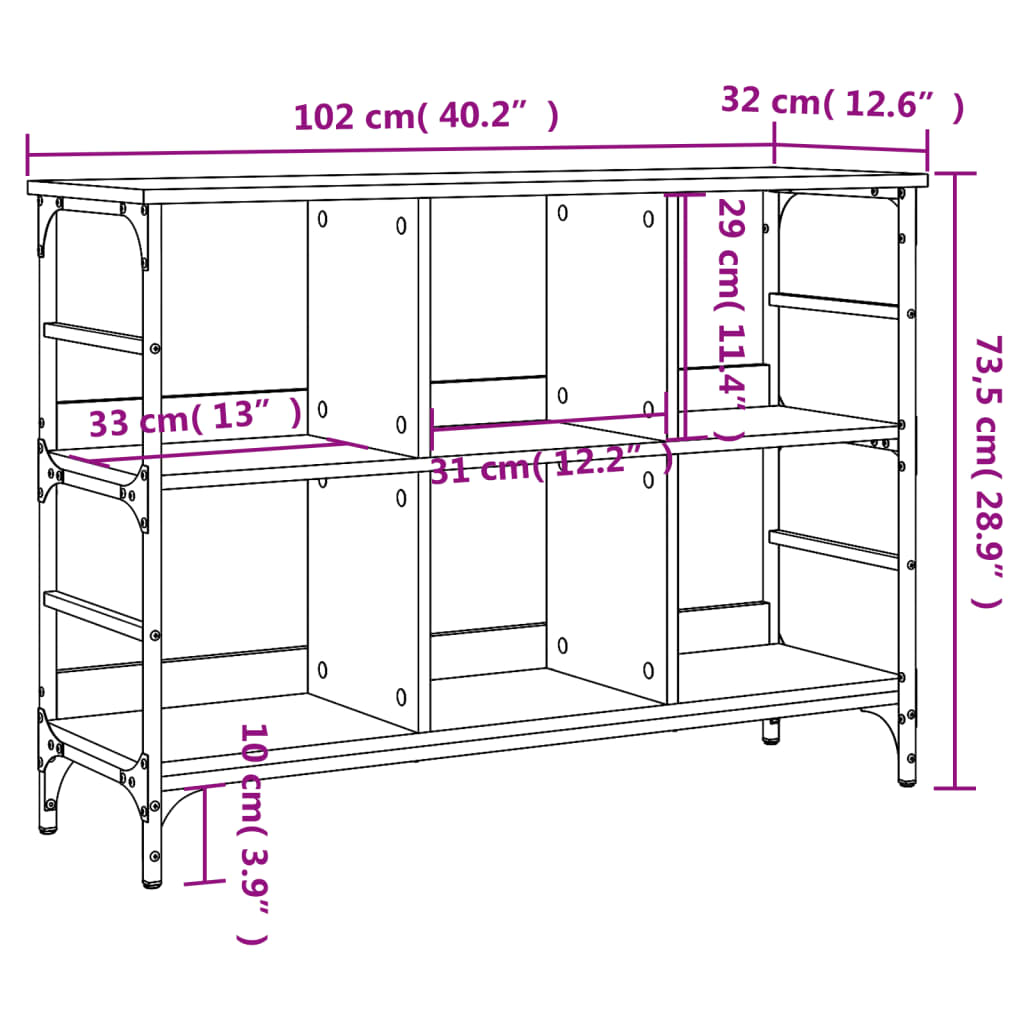 Buffet noir 102x32x73,5 cm bois d’ingénierie - Buffets & bahuts