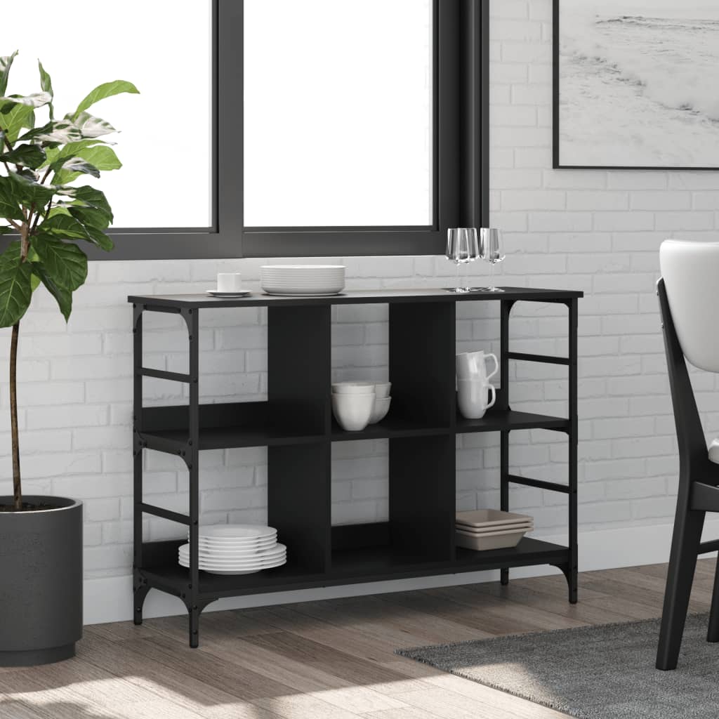Buffet noir 102x32x73,5 cm bois d’ingénierie - Buffets & bahuts