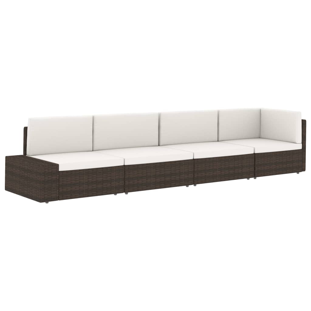 Canapé sectionnel 2 places Résine tressée Noir - Éléments pour canapés modulables de jardin