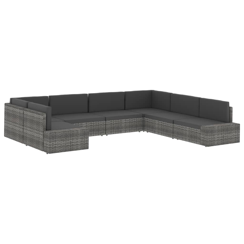 Canapé sectionnel 2 places Résine tressée Noir - Éléments pour canapés modulables de jardin