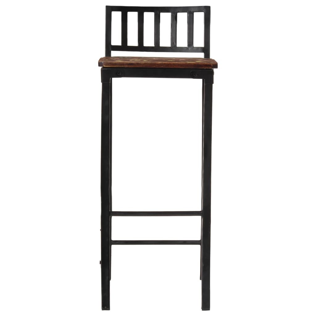 Chaises de bar lot de 2 bois de récupération massif - Tabourets de bar