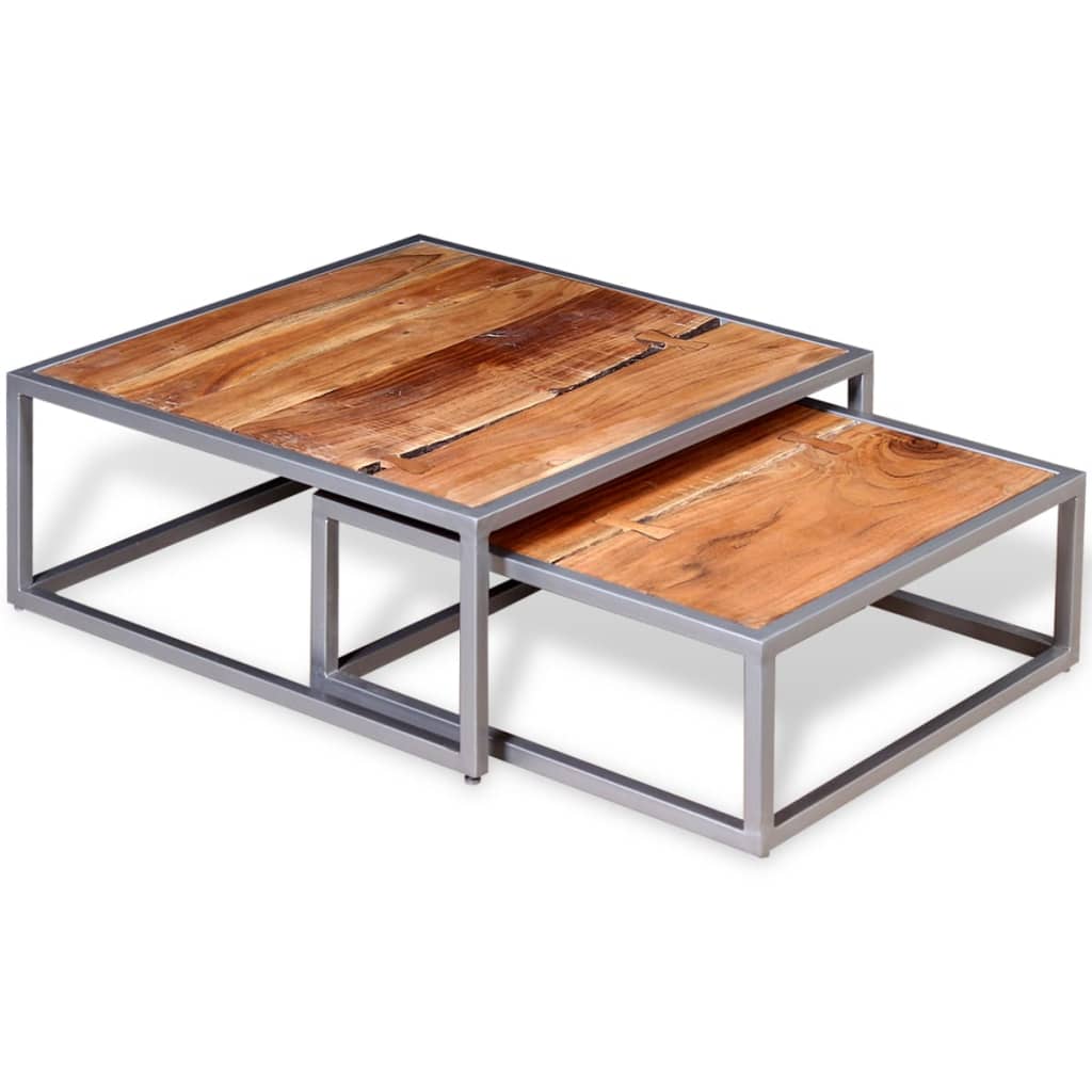Ensemble de table basse 2 pièces Bois d’acacia massif - Tables basses