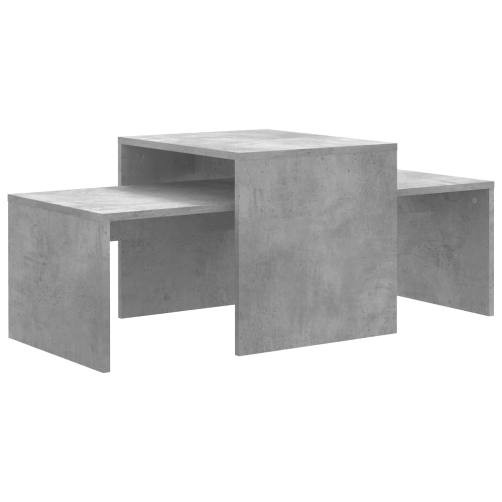 Ensemble de table basse Gris béton 100x48x40 cm Bois ingénierie - Tables basses