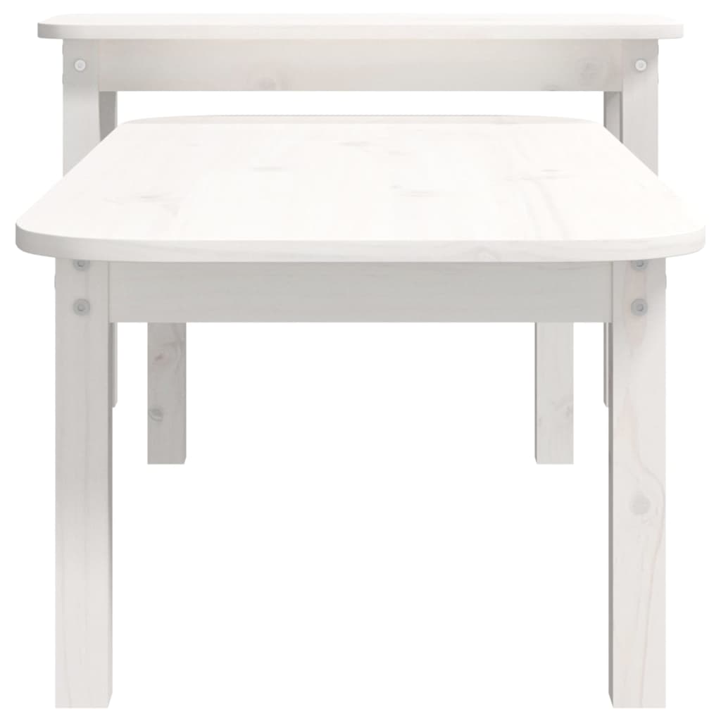 Ensemble de tables basses 2 pcs Blanc Bois massif de pin - Tables basses