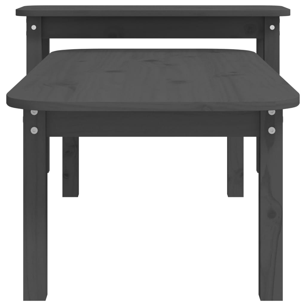 Ensemble de tables basses 2 pcs Gris Bois massif de pin - Tables basses