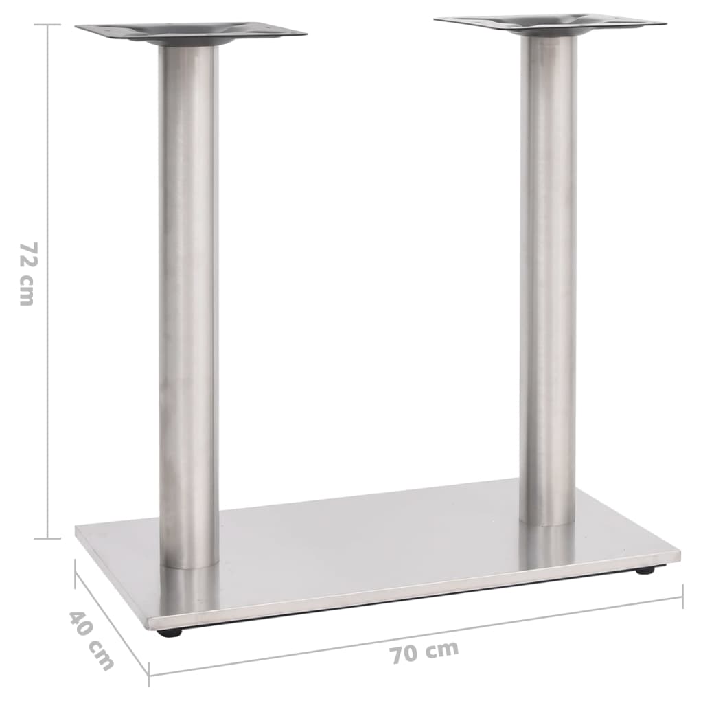 Pied de table de bistro Argenté 70x40x72 cm Acier inoxydable - Pieds de table