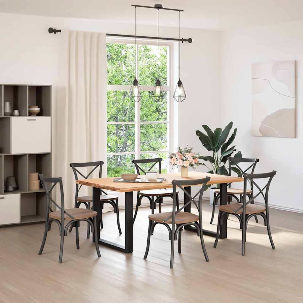 Pieds de table à manger forme de U 2 pcs noir 80x(72-73) cm - Pieds de table