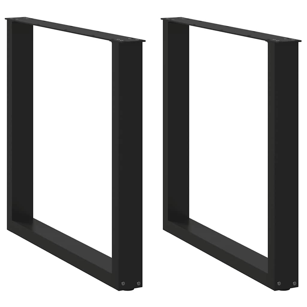 Pieds de table à manger forme de U 2 pcs noir 80x(72-73) cm - Pieds de table
