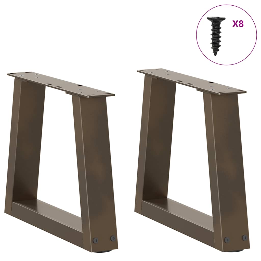 Pieds de table à manger forme V 2 pcs acier naturel acier - Pieds de table