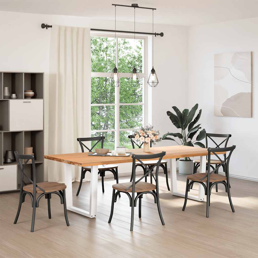 Pieds de table à manger forme de V 2 pcs blanc 80x(72-73,3) cm - Pieds de table