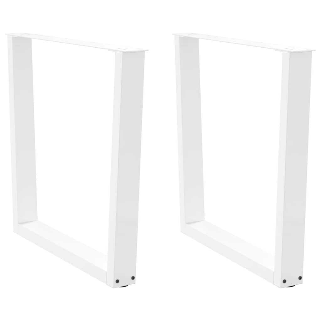 Pieds de table à manger forme de V 2 pcs blanc 80x(72-73,3) cm - Pieds de table