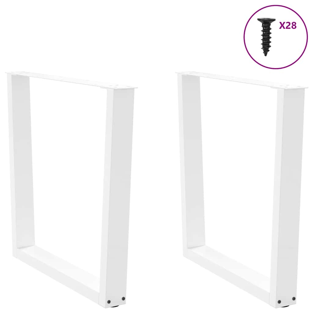 Pieds de table à manger forme de V 2 pcs blanc 80x(72-73,3) cm - Pieds de table
