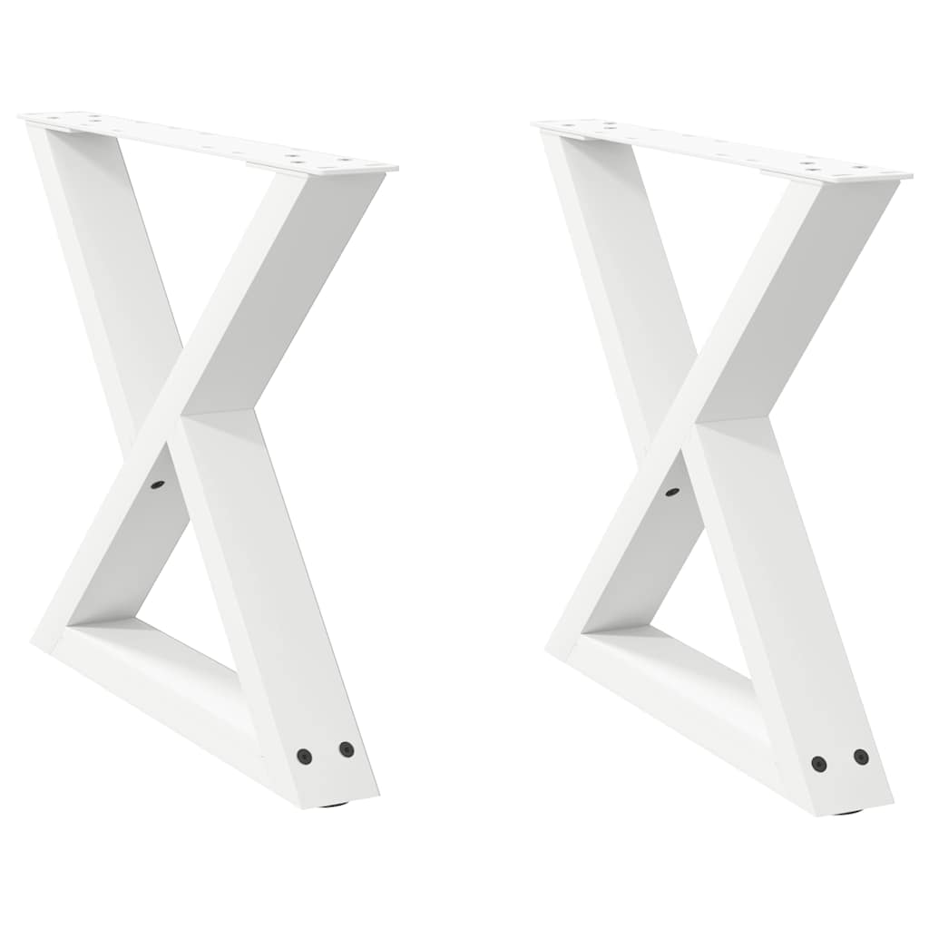 Pieds de table basse 2 pcs blanc 60x(42-43,3) cm acier - Pieds de table