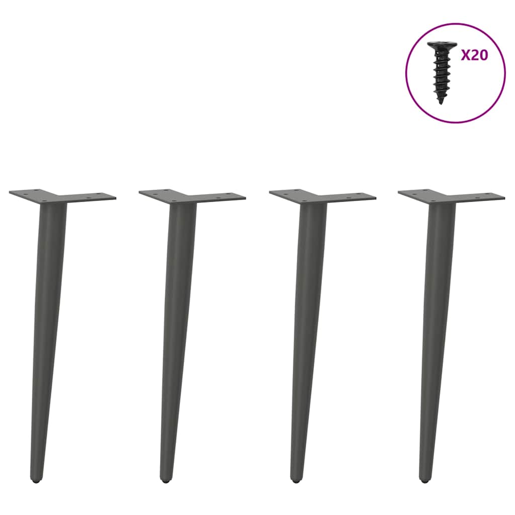Pieds de table basse forme conique 4 pcs anthracite 30-31 cm - Pieds de table
