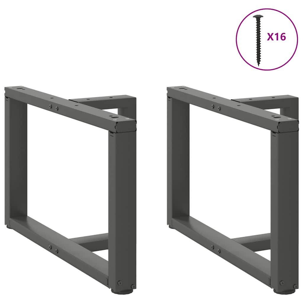 Pieds de table basse forme de T 2pcs anthracite 60x25x(42-43)cm - Pieds de table