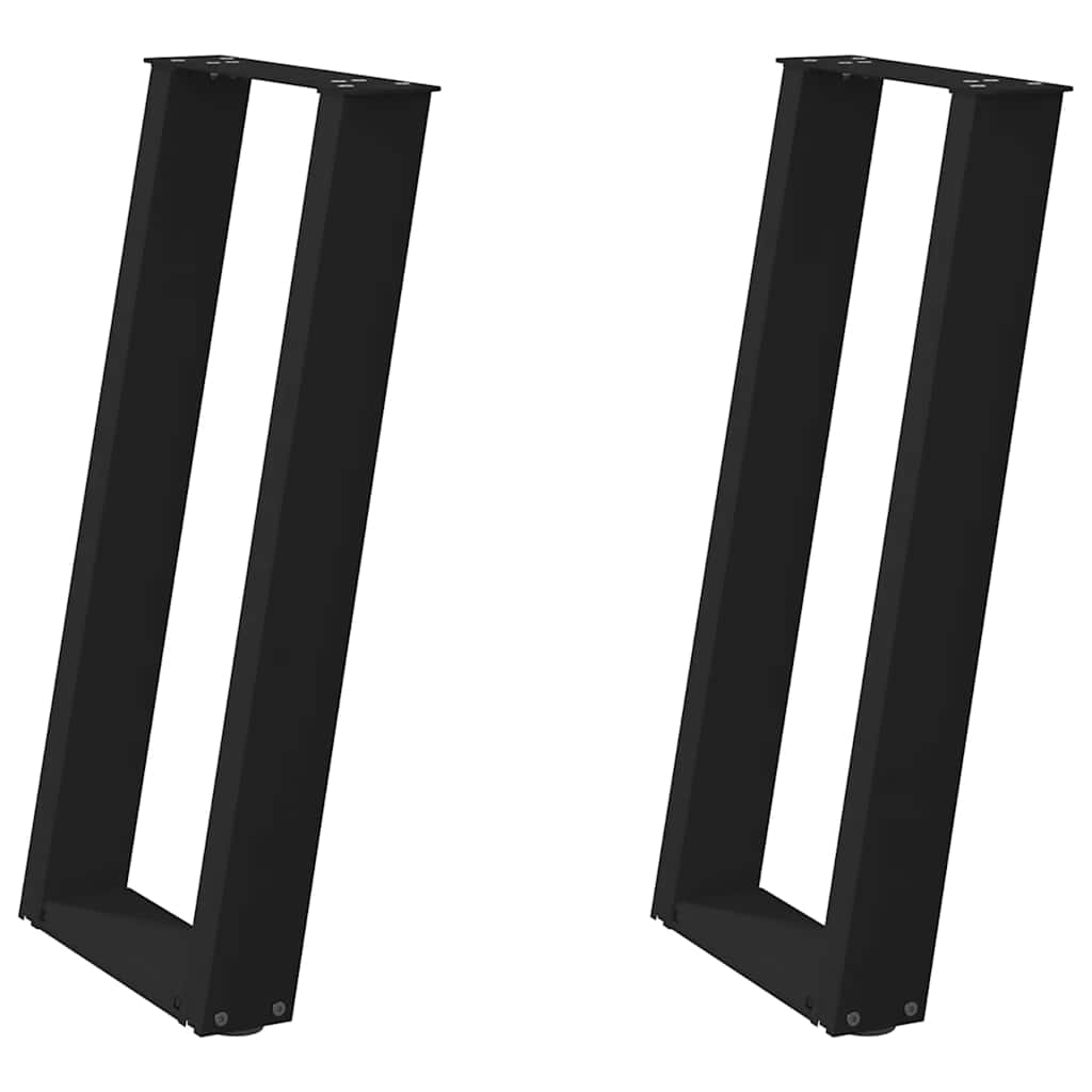 Pieds de table console forme de U 2 pcs noir 38x(72-73)cm acier - Pieds de table