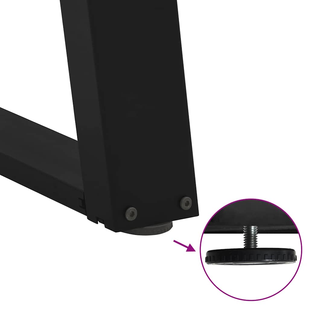 Pieds de table console forme de U 2 pcs noir 38x(72-73)cm acier - Pieds de table