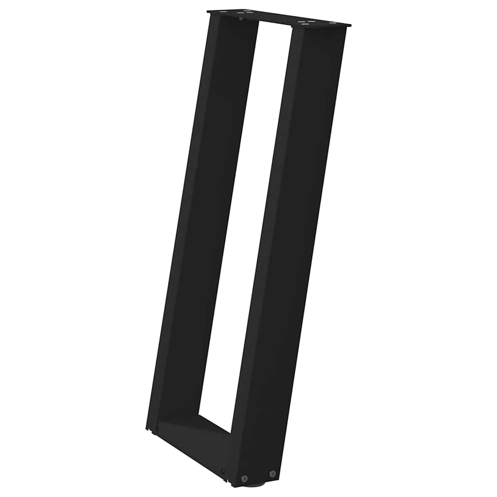 Pieds de table console forme de U 2 pcs noir 38x(72-73)cm acier - Pieds de table