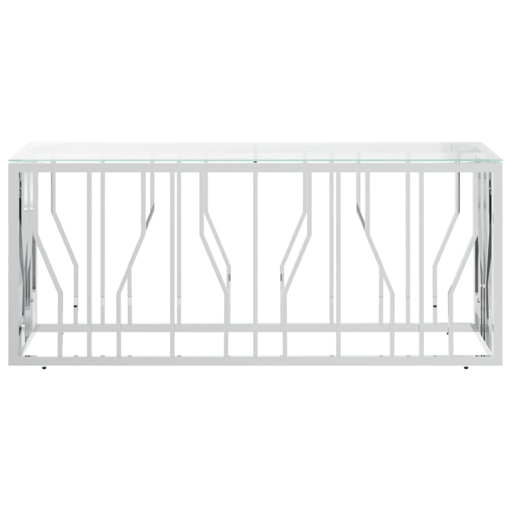 Table basse 110x45x45 cm acier inoxydable et verre - Tables basses