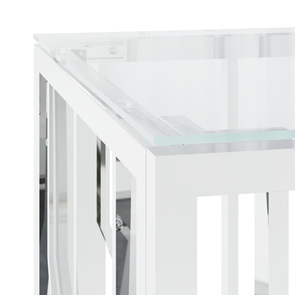Table basse 110x45x45 cm acier inoxydable et verre - Tables basses