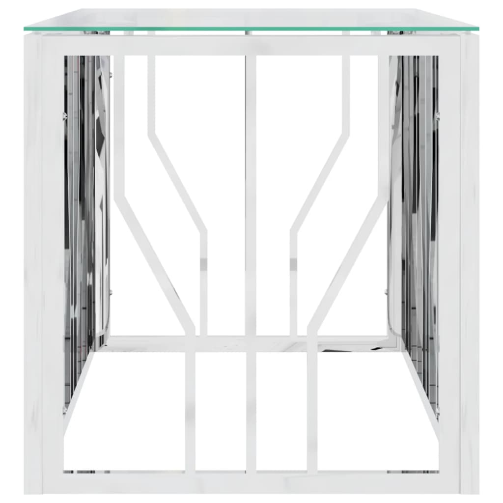 Table basse 110x45x45 cm acier inoxydable et verre - Tables basses