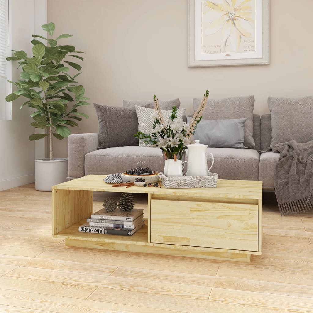 Table basse 110x50x33,5 cm bois de pin massif - Tables basses