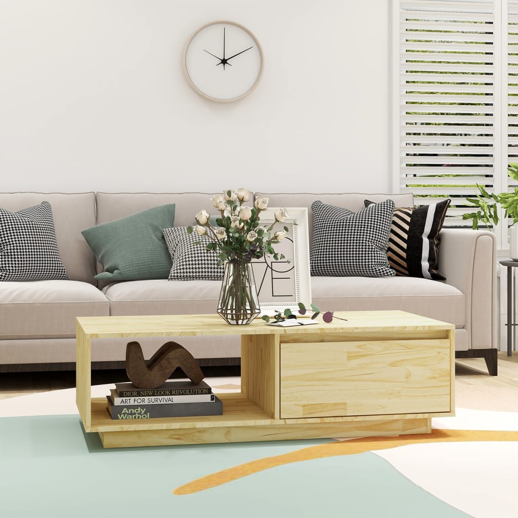 Table basse 110x50x33,5 cm bois de pin massif - Tables basses